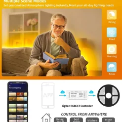 Controlador para tira LED RGB + CCT - 6A por canal - ZigBee/TUYA SMART