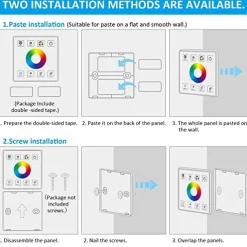 Controlador RGB para tiras LED con panel táctil RF - 5-24V/DC