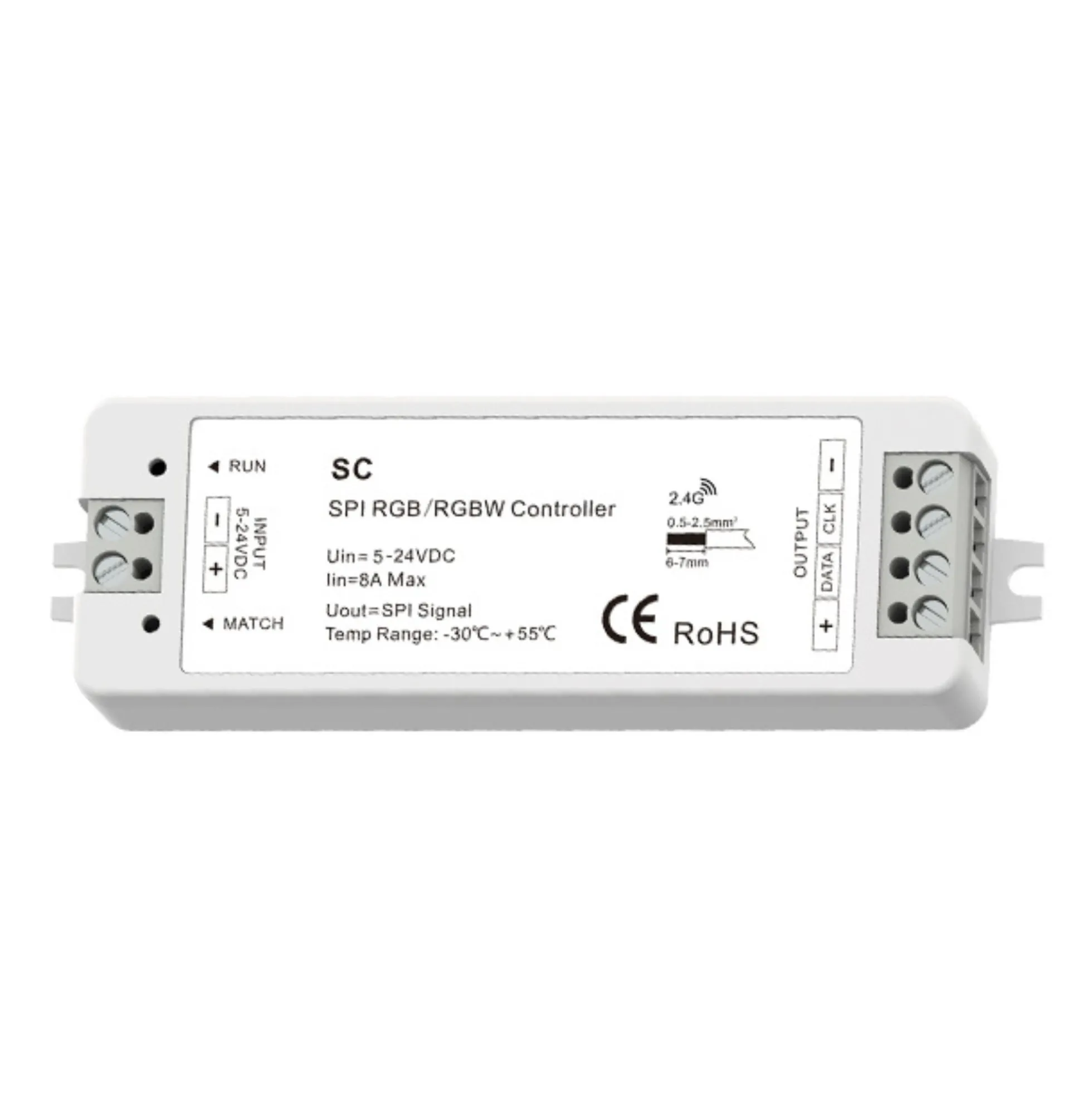 Controlador RGB / RGBW SPI para tiras LED IC inteligentes 5-24V - RF 2.4GHz