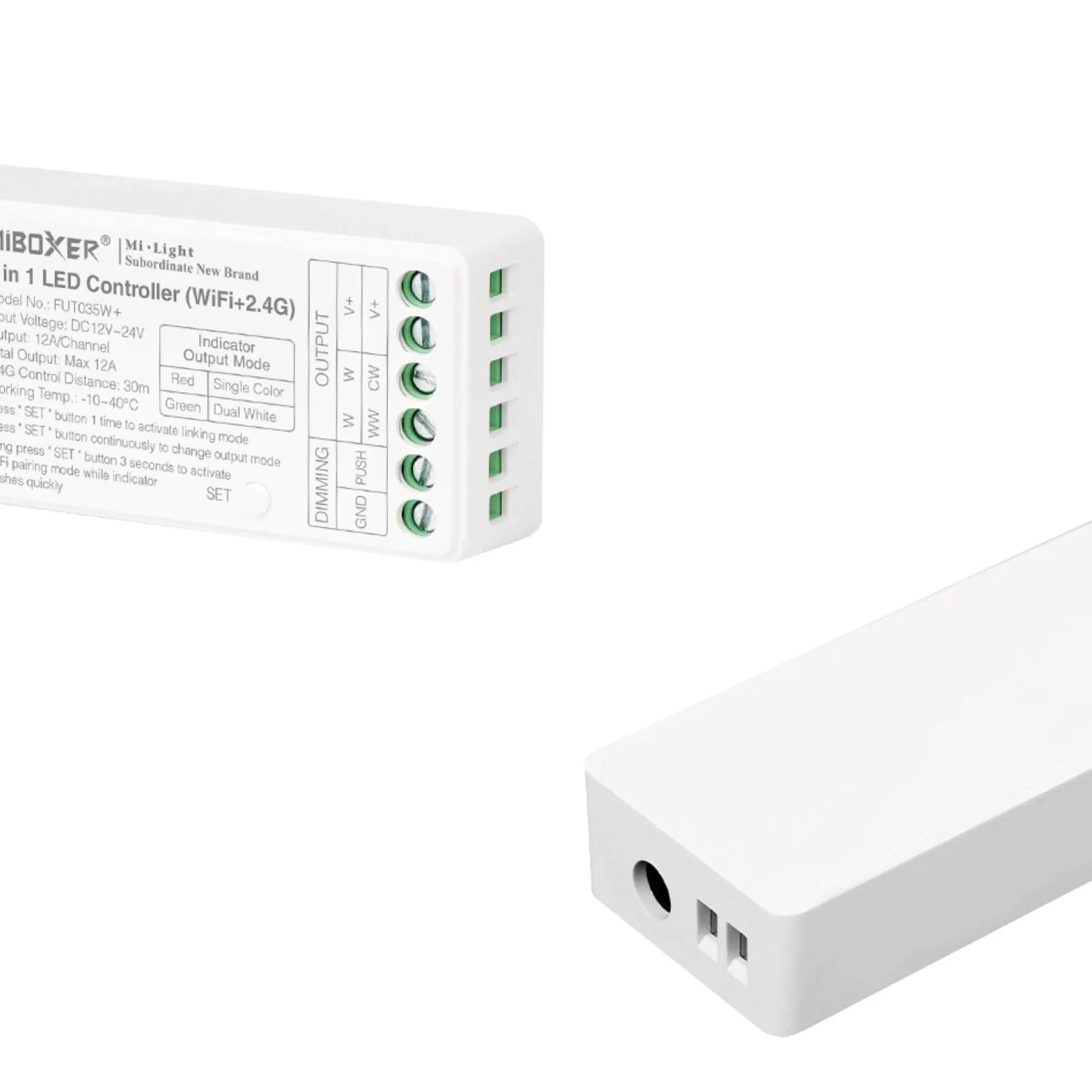 Controlador tira LED 2 en 1- Monocolor - Dual White - 12/24V DC - 2.4G - WiFi - MiBoxer - FUT035W+