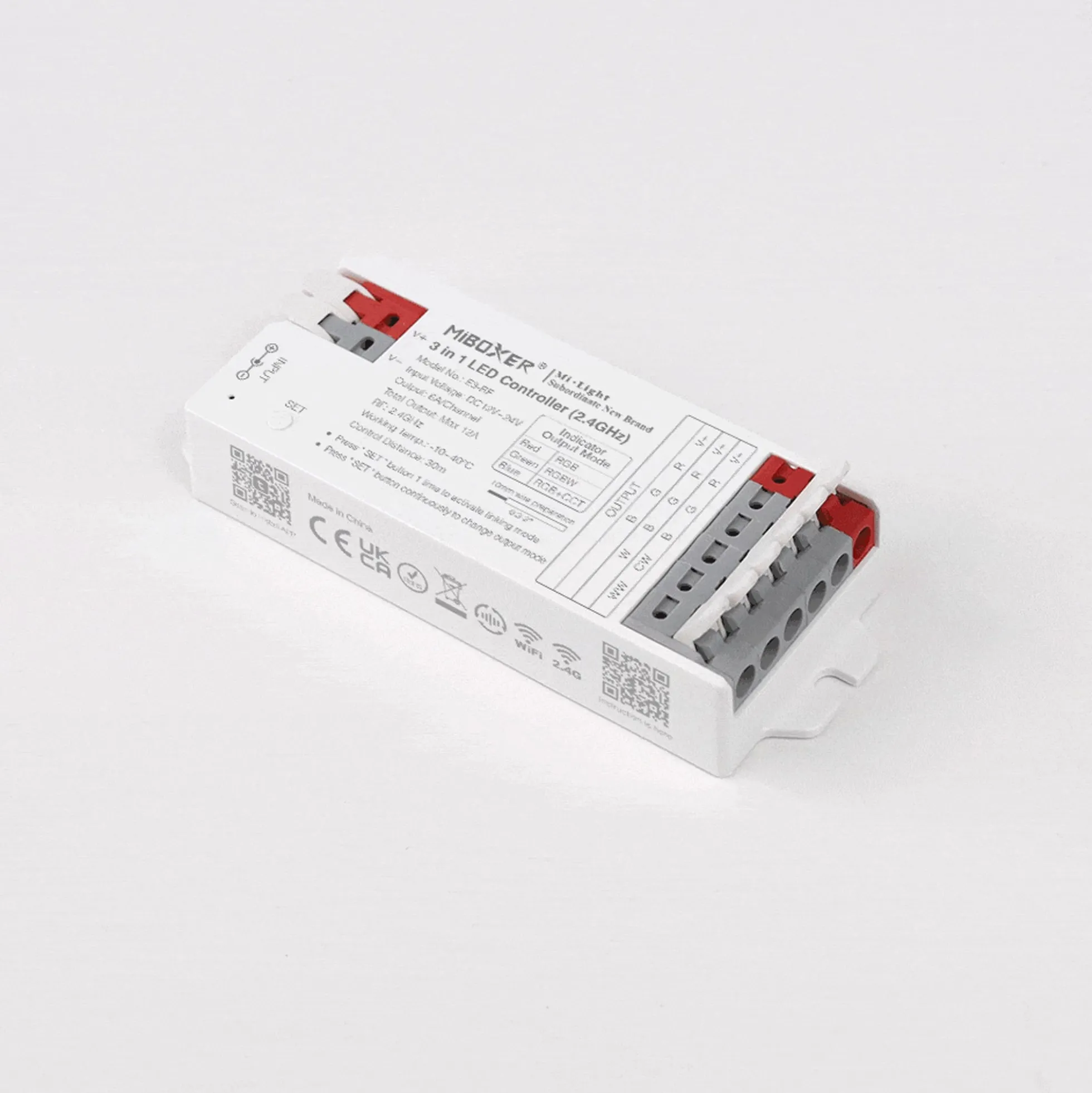 Controlador tira LED 3 en 1- RGB / RGBW / RGB + CCT - 12/24V DC - 2.4GHz - Mi Boxer - E3-RF