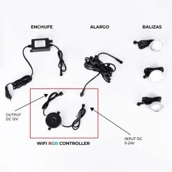 Controlador Wifi RGB para balizas 5-24V DC - 96W - IP67