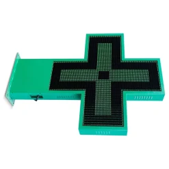 Cruz de farmacia LED monocolor verde programable P10 - Exterior - 96x96cm