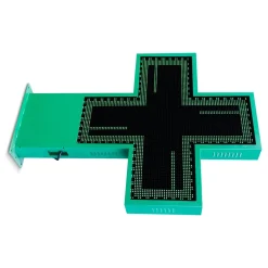 Cruz de farmacia LED monocolor verde programable P10 - Exterior - 96x96cm