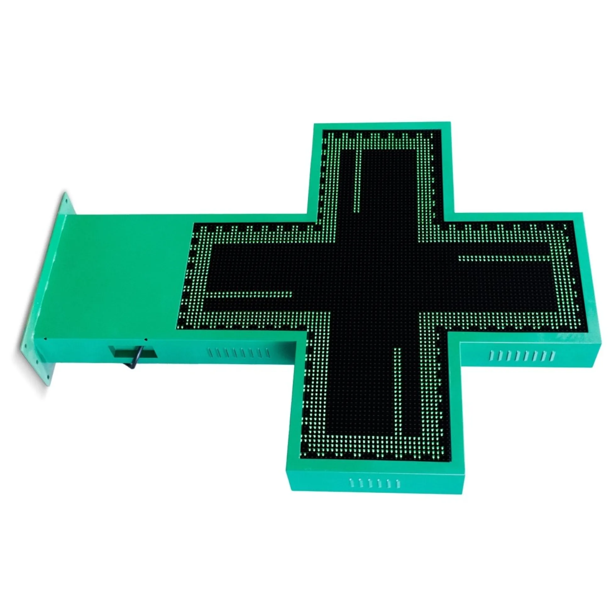 Cruz de farmacia LED monocolor verde programable P10 - Exterior - 96x96cm