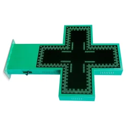 Cruz de farmacia LED monocolor verde programable P10 - Exterior - 96x96cm