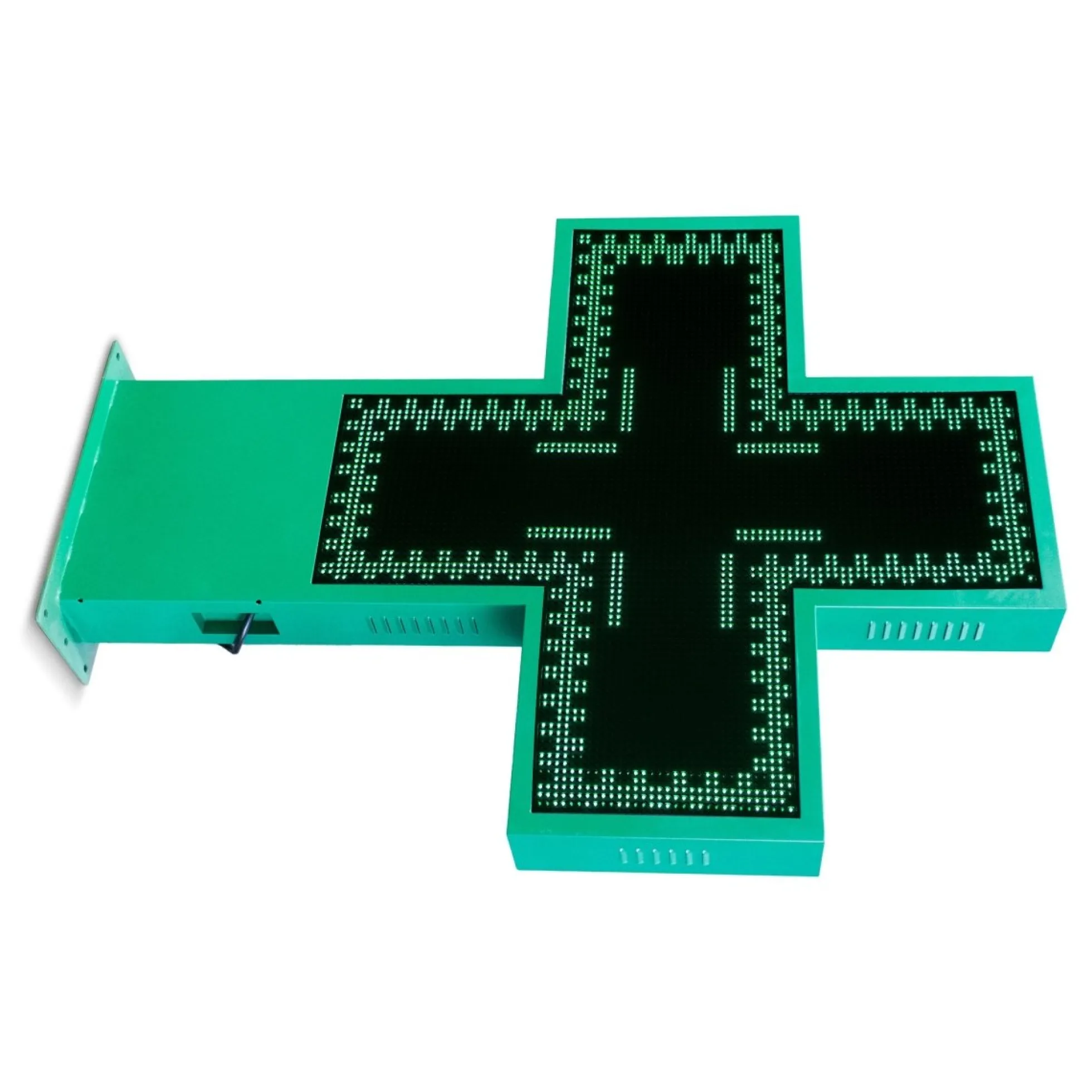 Cruz de farmacia LED monocolor verde programable P10 - Exterior - 96x96cm