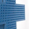 Cruz de veterinaria LED monocolor azul - 50x50cm - Doble cara - Exterior