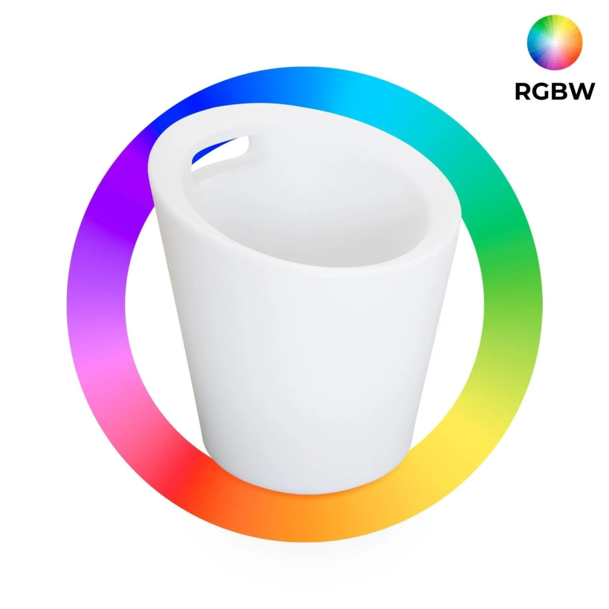 Cubitera LED RGBW - 6W - Ø 29 cm - Recargable