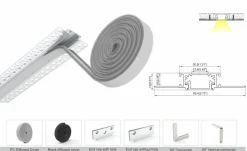 Difusor Glaseado para Perfil de Integración Escayola/Pladur (2m)