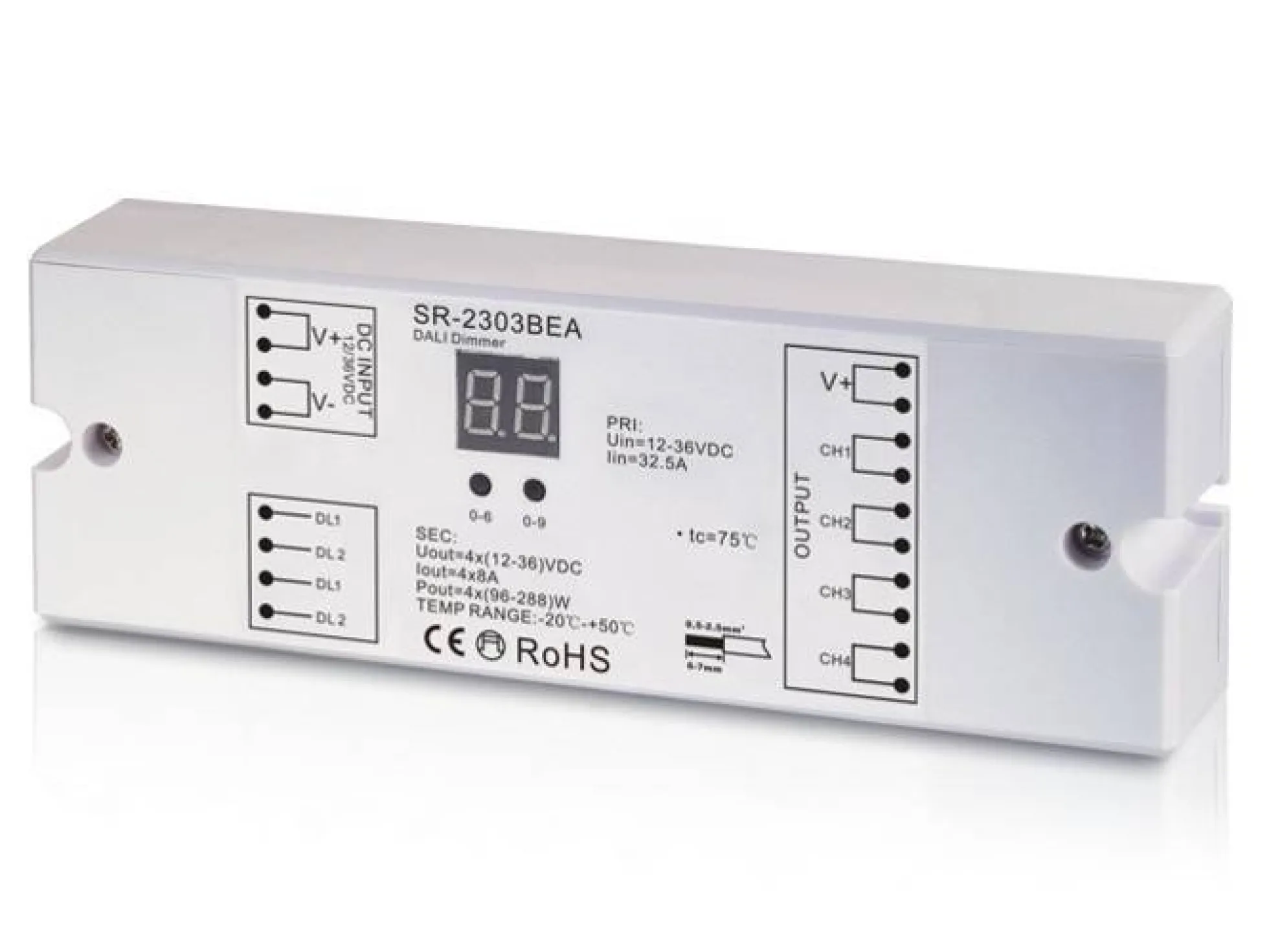 Dimmer Dali DC 12-36V 8A/canal (4 canales)