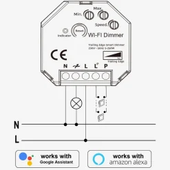 Dimmer SMART WIFI 250W Tuya APP - PUSH