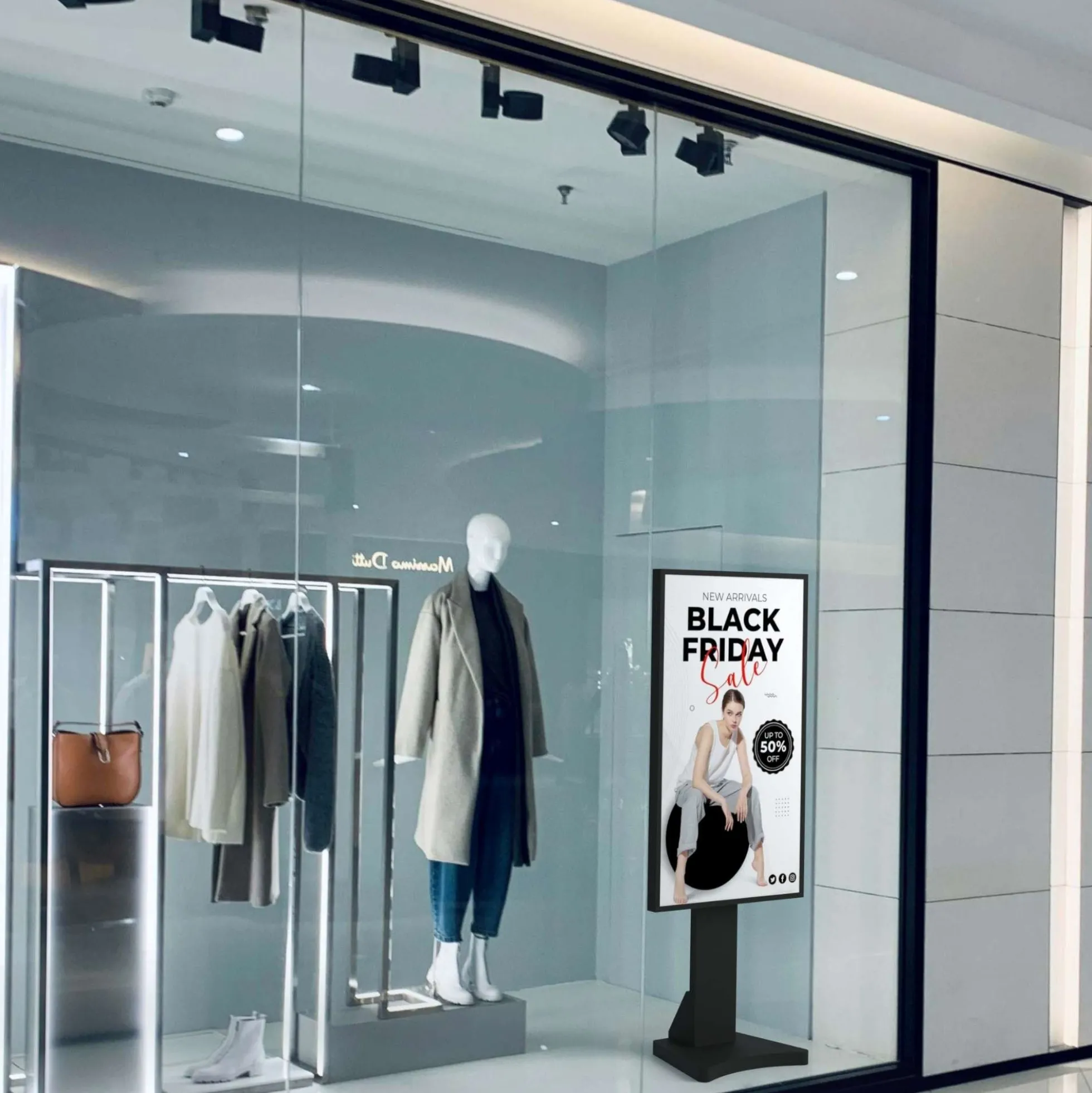Display LCD FULL HD 55" para Escaparates - Alto Brillo 2500 NITS - Android 9
