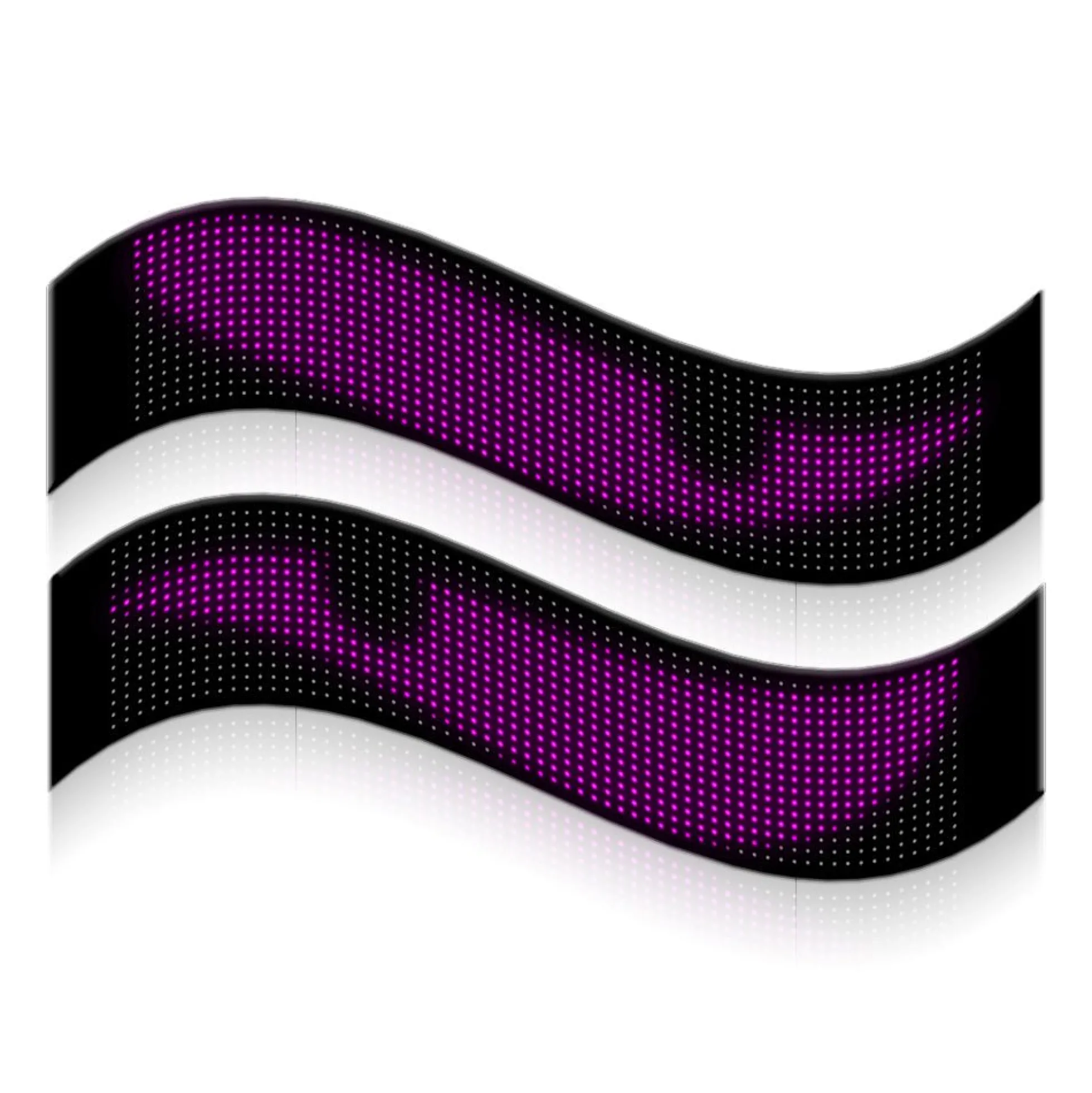 Display LED flexible doble - 12 x 59,5 cm - USB + Bluetooth + mando a distancia