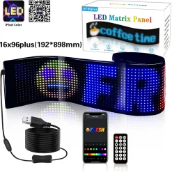 Display LED flexible programable - 89 x 19 cm - USB + Bluetooth + mando a distancia