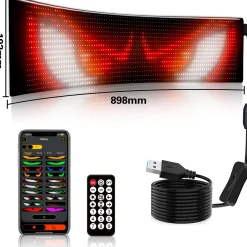 Display LED flexible programable - 89 x 19 cm - USB + Bluetooth + mando a distancia