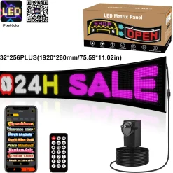 Display LED flexible programable - 192 x 28 cm - USB + Bluetooth + mando a distancia