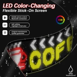 Display LED flexible programable - 192 x 28 cm - USB + Bluetooth + mando a distancia