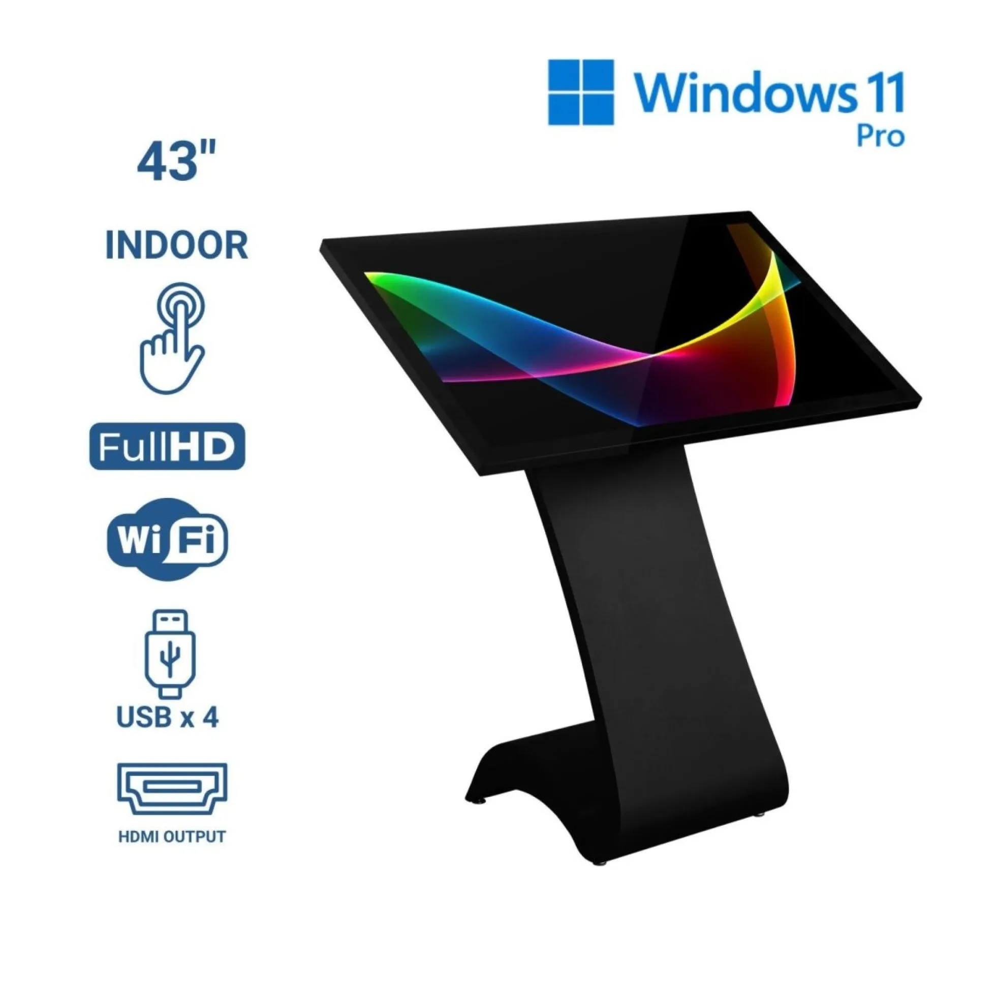 Display publicitario - Digital Kiosk 43" - Pantalla Táctil - Interior - 16GB - Base "S"