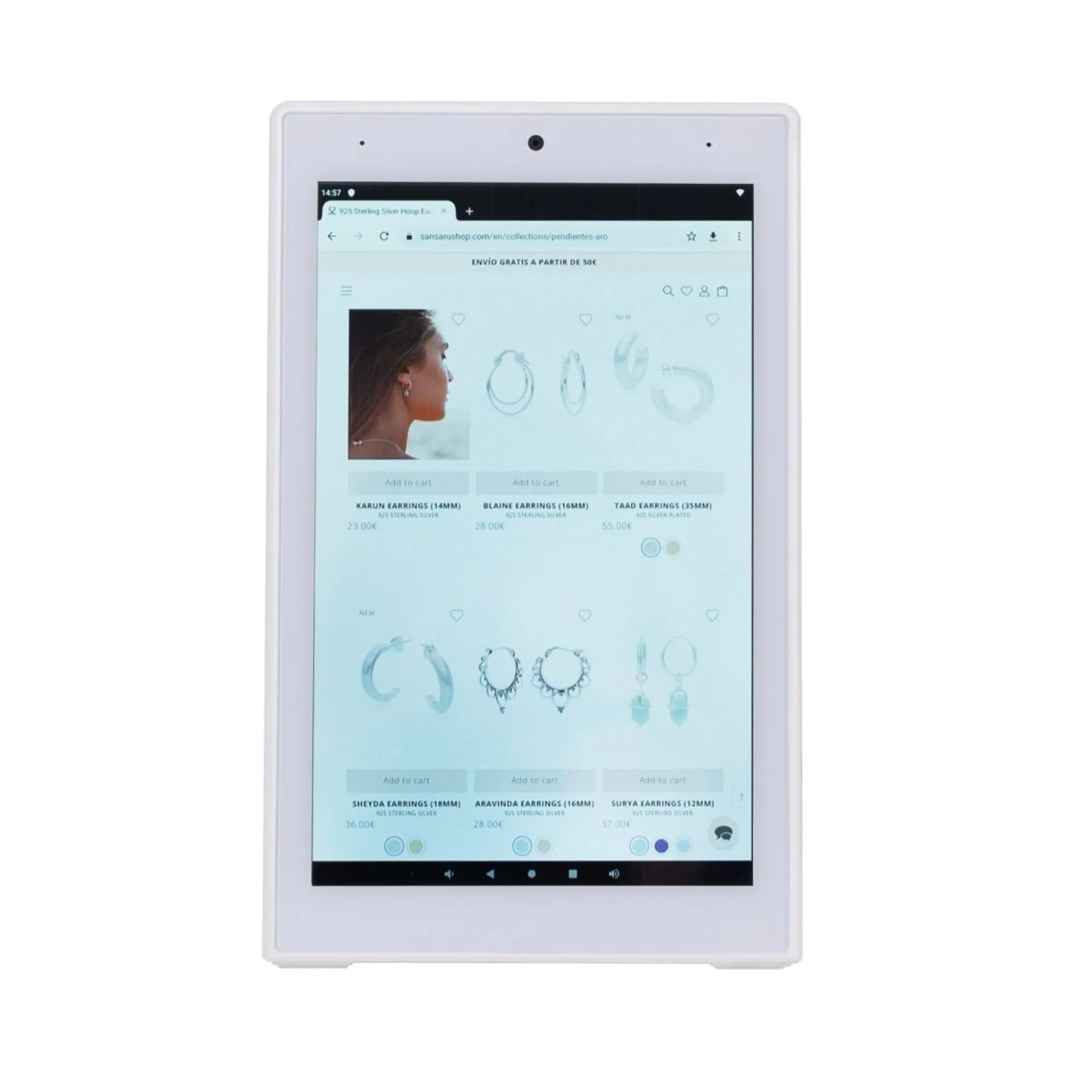 Display publicitario LCD de mesa 10.1'' con cámara - Táctil - Android 11