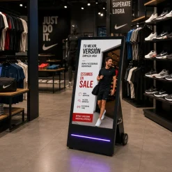 Display publicitario portátil 43'' para interior con ruedas y batería - LCD Full HD