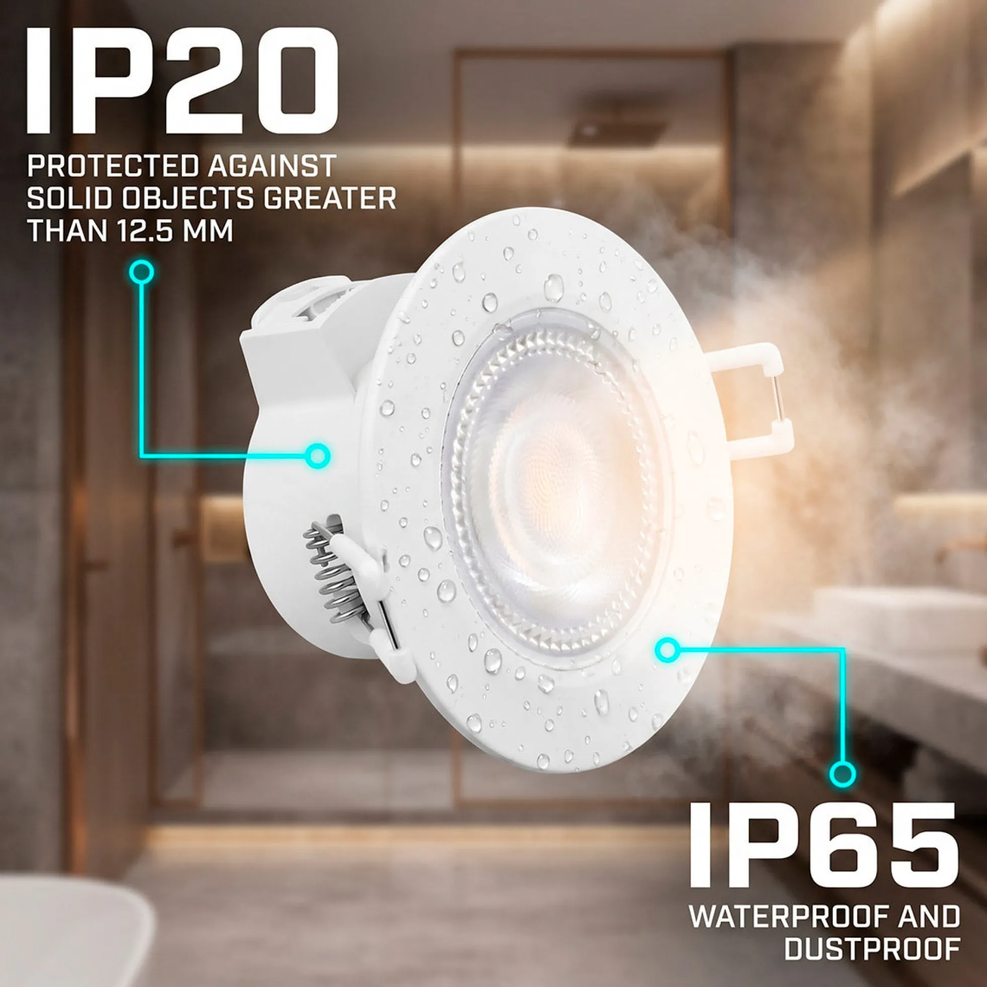 Downlight LED "Avalor" empotrable - TRIAC dimmable - 5.5W - CCT - Corte Ø 70mm - IP65