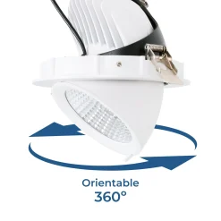 Downlight LED basculante empotrable - Chip especial para carnicerías - 40W