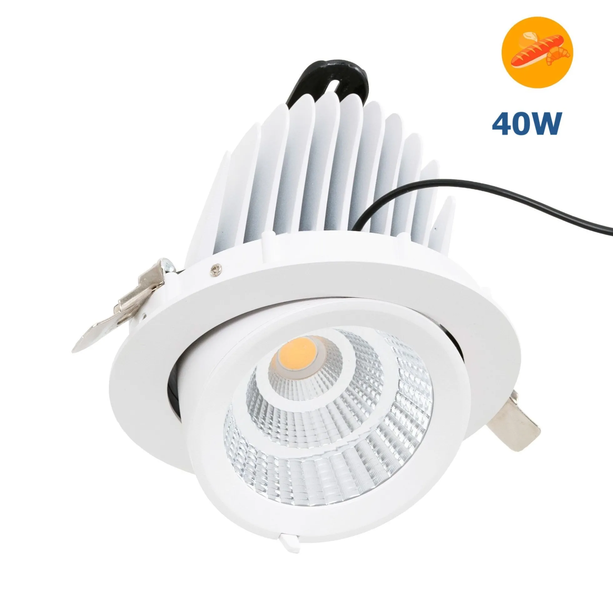 Downlight LED basculante empotrable - Chip especial para panaderías - 40W