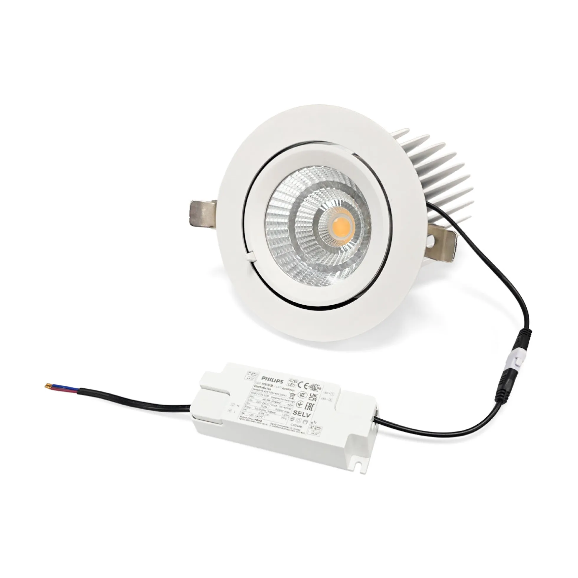 Downlight LED basculante empotrable - Chip especial para panaderías - 40W