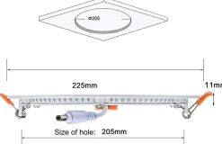 Downlight LED circular empotrable 18W - Corte Ø 205 mm - 5 años de garantía