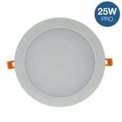 Downlight LED circular empotrable 25W - Uso profesional - Ø190 mm