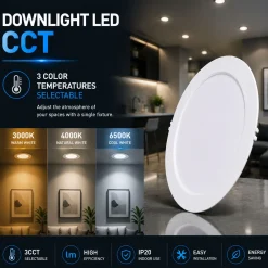 Downlight LED circular empotrable - 3CCT - 18W - 110 lm/W - Corte Ø170mm