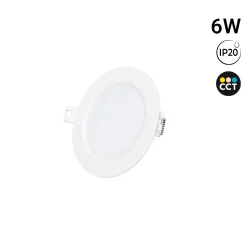 Downlight LED circular empotrable - 3CCT - 6W - 110 lm/W - Corte Ø93mm