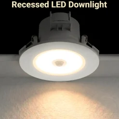 Downlight LED con sensor PIR "CLIO" - 8W - CCT - 700lm - Corte Ø85mm - IP54