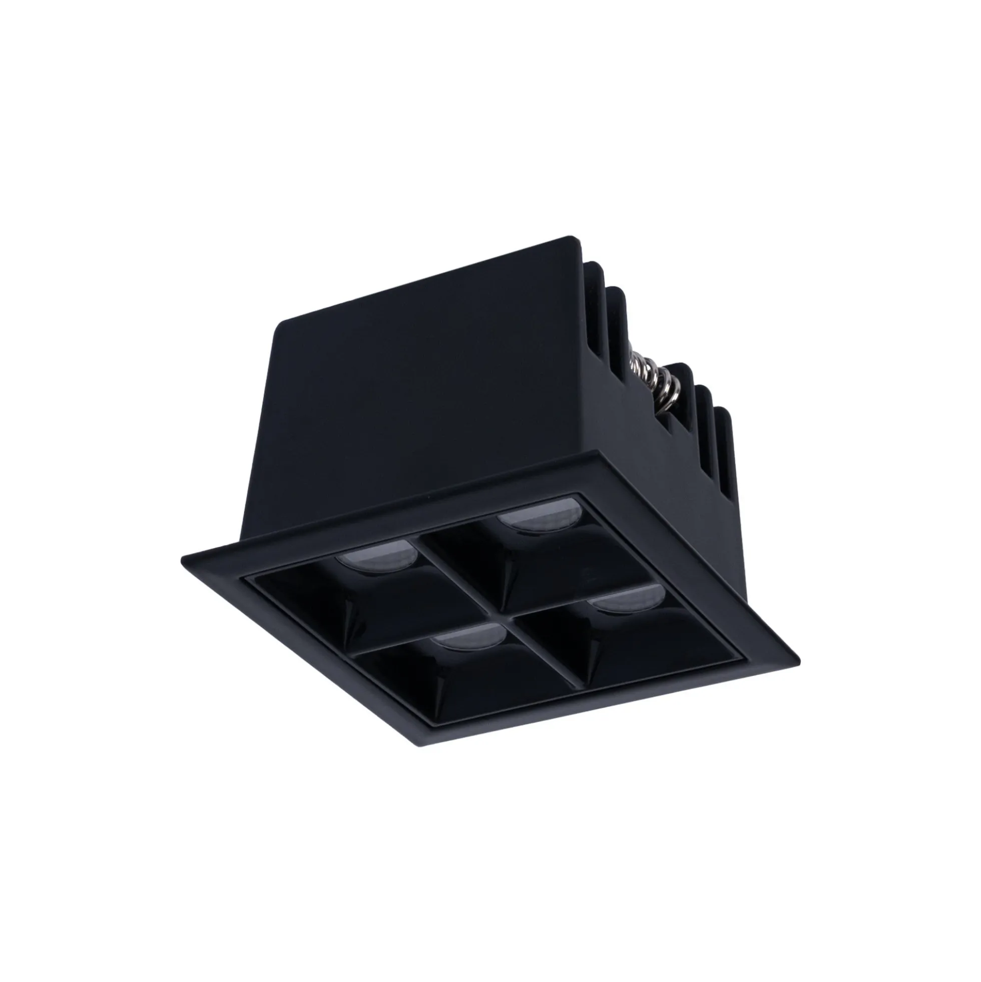Downlight LED cuadrado empotrable 8W - Negro - 4 Focos - UGR18 - CRI90 - Chip OSRAM