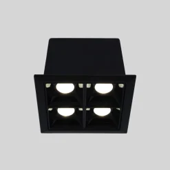 Downlight LED cuadrado empotrable 8W - Negro - 4 Focos - UGR18 - CRI90 - Chip OSRAM