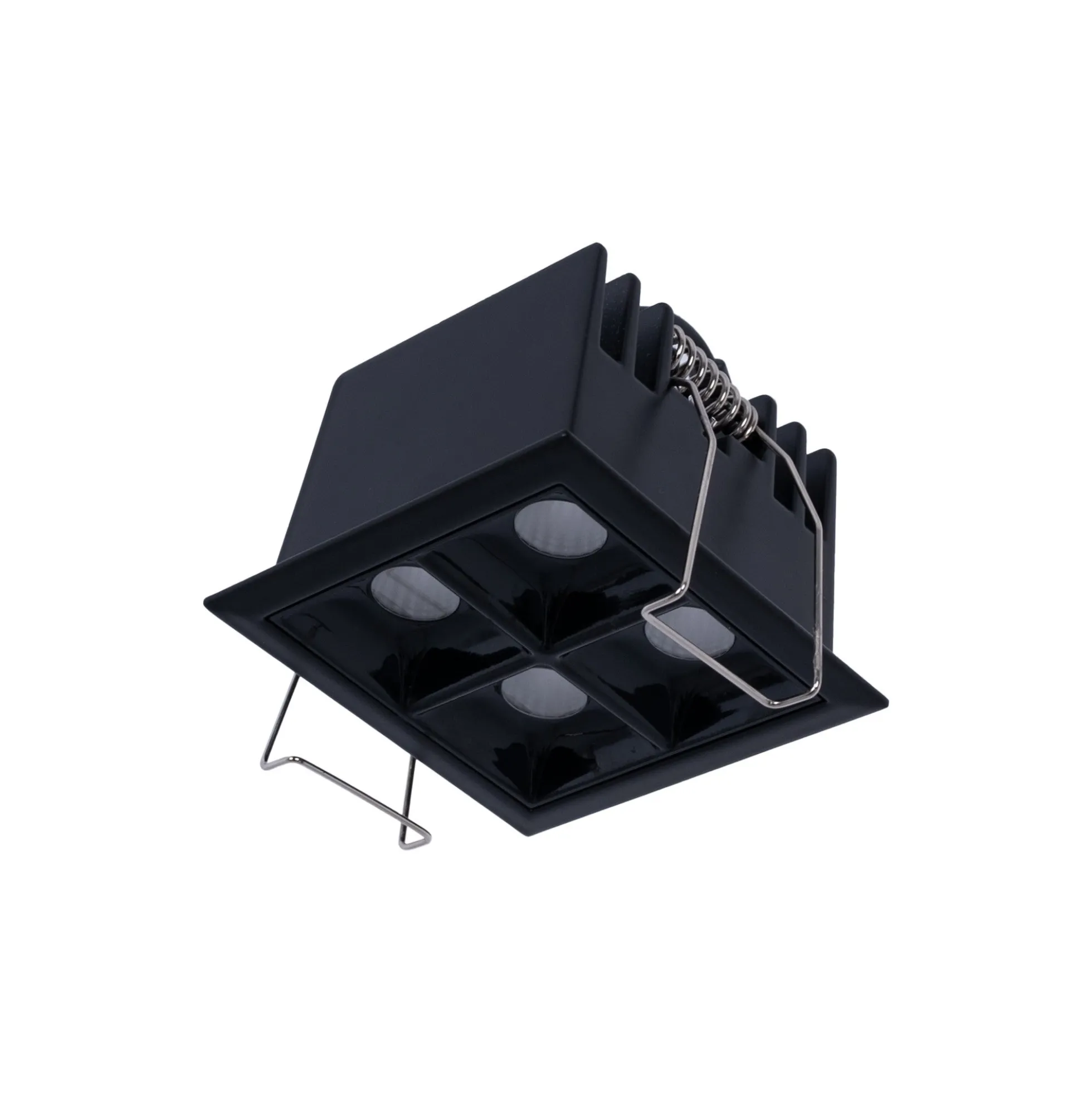 Downlight LED cuadrado empotrable 8W - Negro - 4 Focos - UGR18 - CRI90 - Chip OSRAM