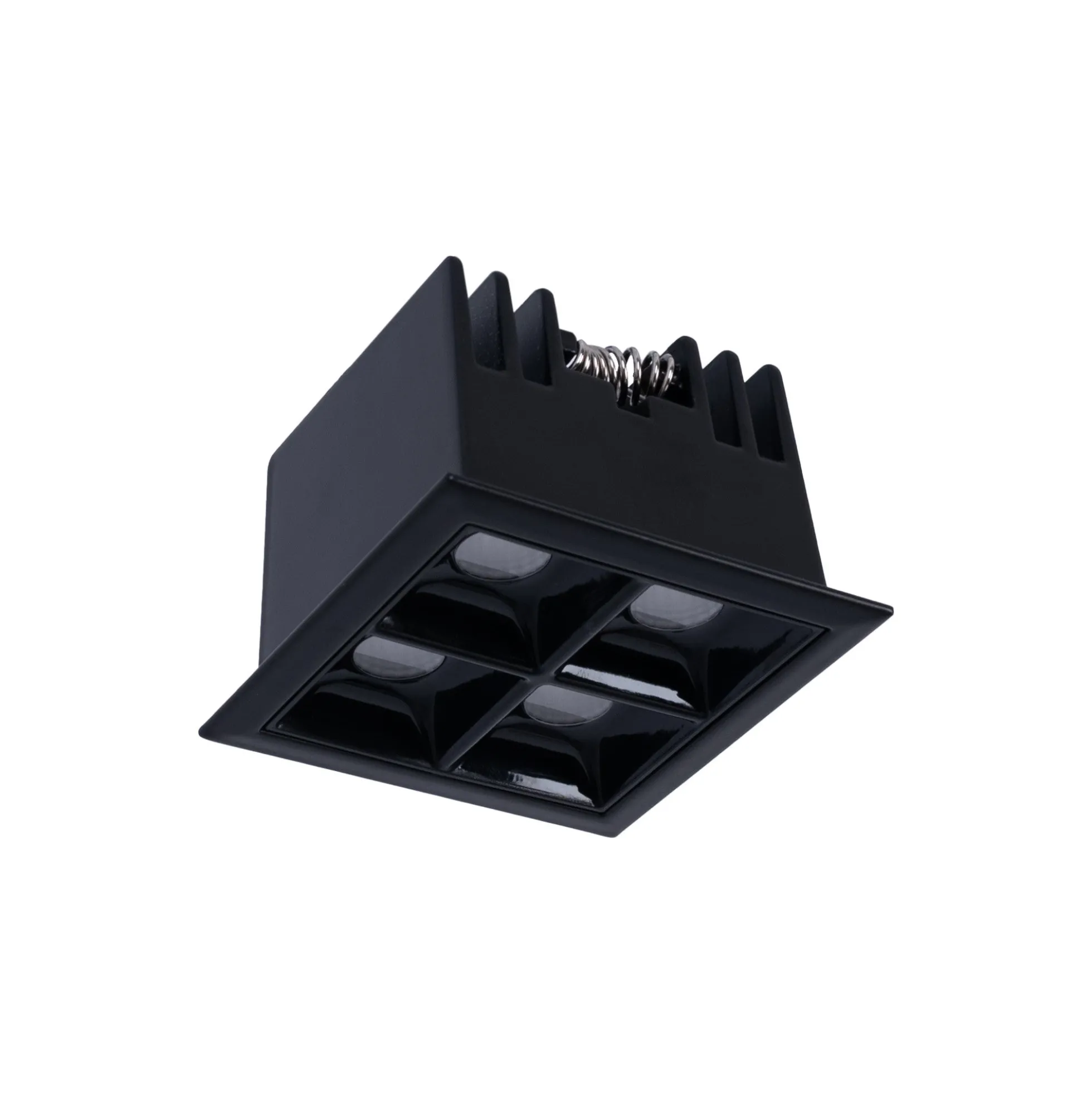 Downlight LED cuadrado empotrable 8W - Negro - 4 Focos - UGR18 - CRI90 - Chip OSRAM