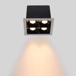 Downlight LED cuadrado empotrable 8W - Blanco - 4 Focos - UGR18 - CRI90 - Chip OSRAM
