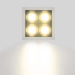 Downlight LED cuadrado empotrable 8W - Blanco - 4 Focos - UGR18 - CRI90 - Chip OSRAM
