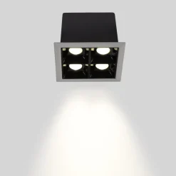 Downlight LED cuadrado empotrable 8W - Blanco - 4 Focos - UGR18 - CRI90 - Chip OSRAM