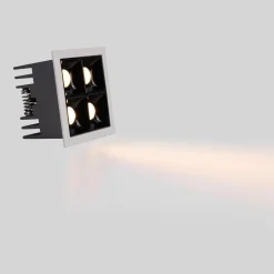 Downlight LED cuadrado empotrable 8W - Blanco - 4 Focos - UGR18 - CRI90 - Chip OSRAM