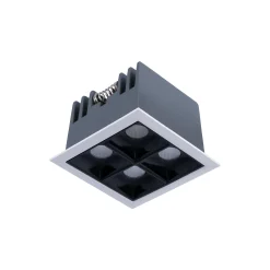 Downlight LED cuadrado empotrable 8W - Blanco - 4 Focos - UGR18 - CRI90 - Chip OSRAM