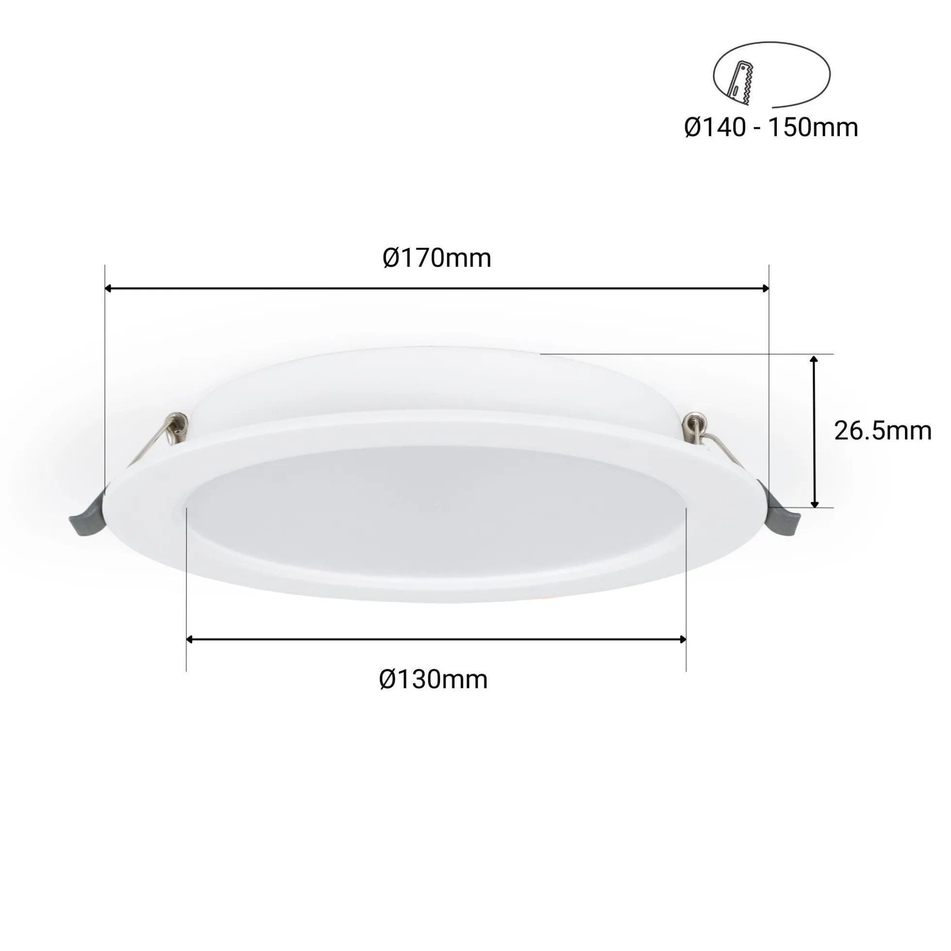 Downlight LED empotrable circular - 15W - Corte Ø140mm