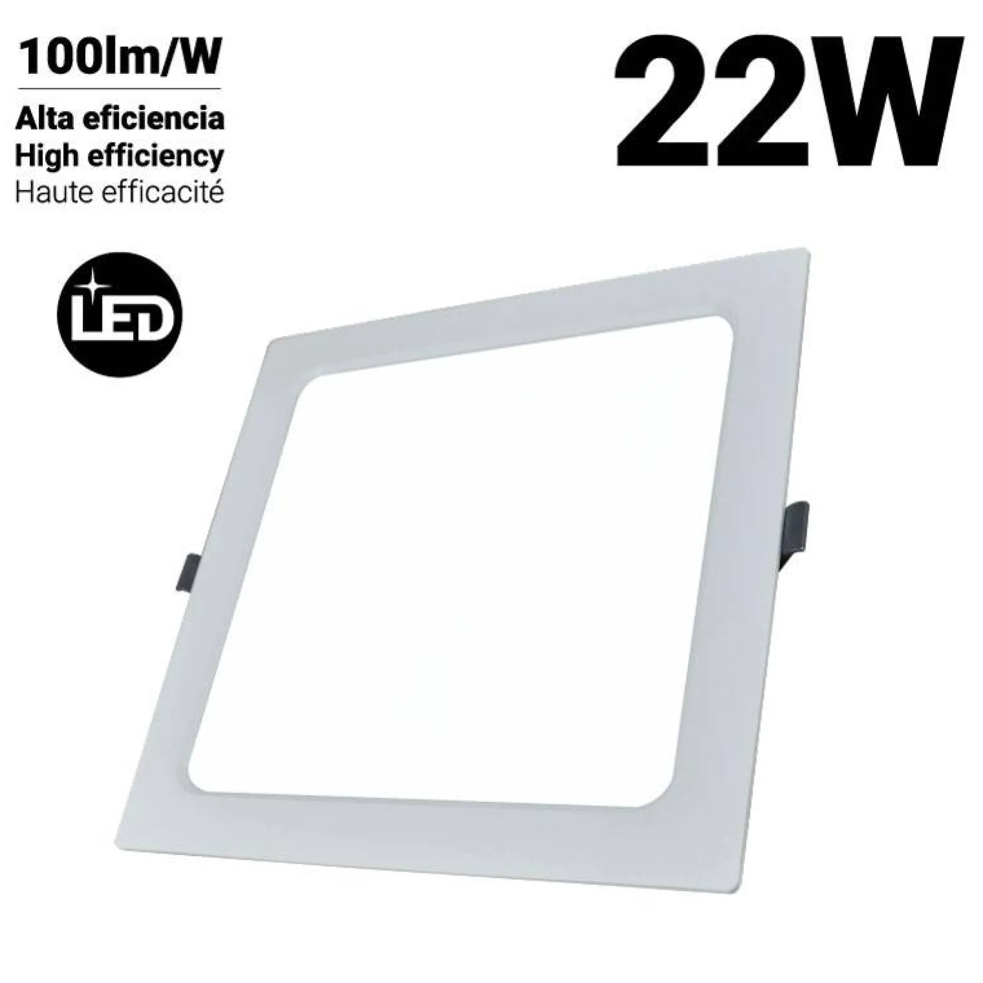 Downlight LED empotrable cuadrado 22W Corte 190 X 190mm