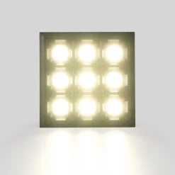 Downlight LED Empotrable Cuadrado Antideslumbrante · Marco -Negro - 18W - 9 Focos - UGR18 - CRI90 - Chip OSRAM