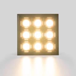 Downlight LED Empotrable Cuadrado Antideslumbrante · Marco -Negro - 18W - 9 Focos - UGR18 - CRI90 - Chip OSRAM