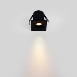 Downlight LED empotrable cuadrado 2W - Chip Osram - UGR18 -  Corte Ø 25mm - Negro
