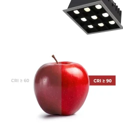Downlight LED Empotrable CuadradoAntideslumbrante - Marco Blanco - 18W - 9 Focos - UGR18 - CRI90 - Chip OSRAM
