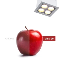 Downlight LED empotrable cuadrado 8W - Chip Osram - UGR18 - Corte 48 x 48 mm